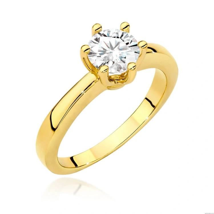 Pierścionek W563 Diament 0,70ct żółte złoto