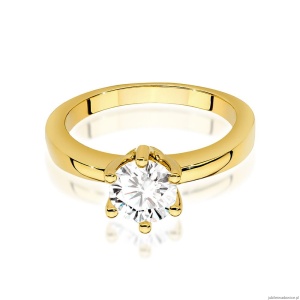 Pierścionek W563 Diament 0,70ct żółte złoto