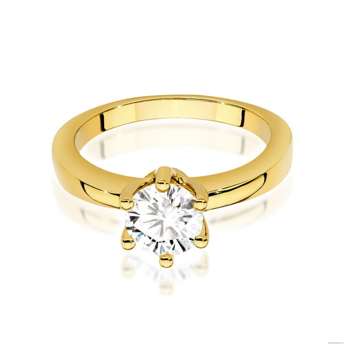 Pierścionek W563 Diament 0,70ct żółte złoto