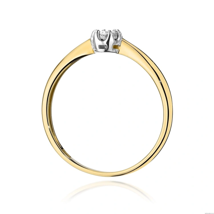Pierścionek W567 Diament 0,06ct żółte złoto