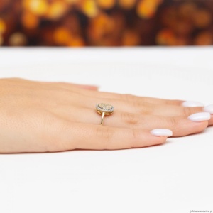 Pierścionek W570 z diamentami żółte złoto