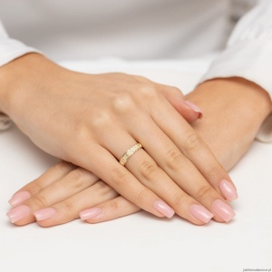 Pierścionek W580 Diament 0,0086ct żółte złoto
