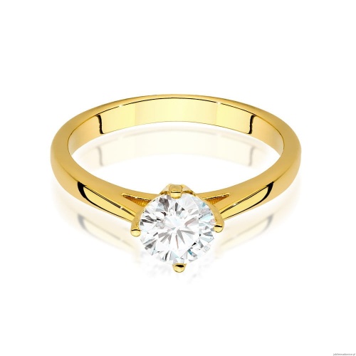 Pierścionek W543 Diament 0,70ct żółte złoto