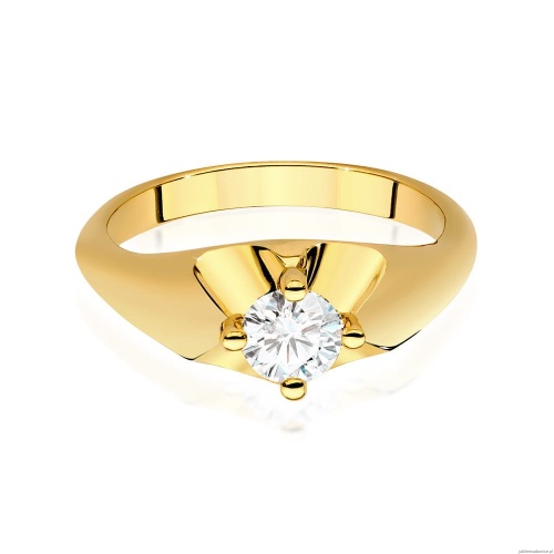 Pierścionek W545 Diament 0,50ct żółte złoto