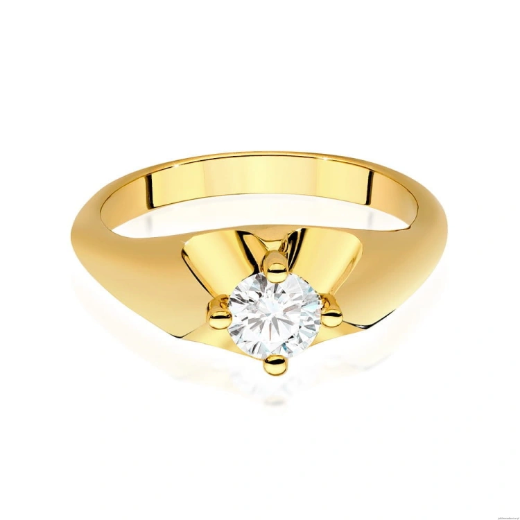 Pierścionek W545 Diament 0,50ct żółte złoto