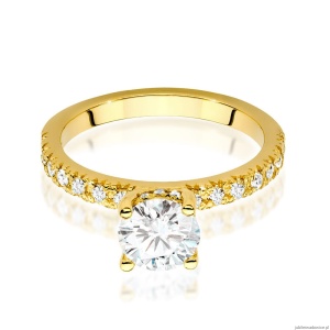 Pierścionek W546 Diament 1,00ct żółte złoto
