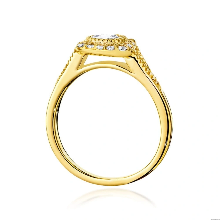 Pierścionek W552 Diament 0,40ct żółte złoto