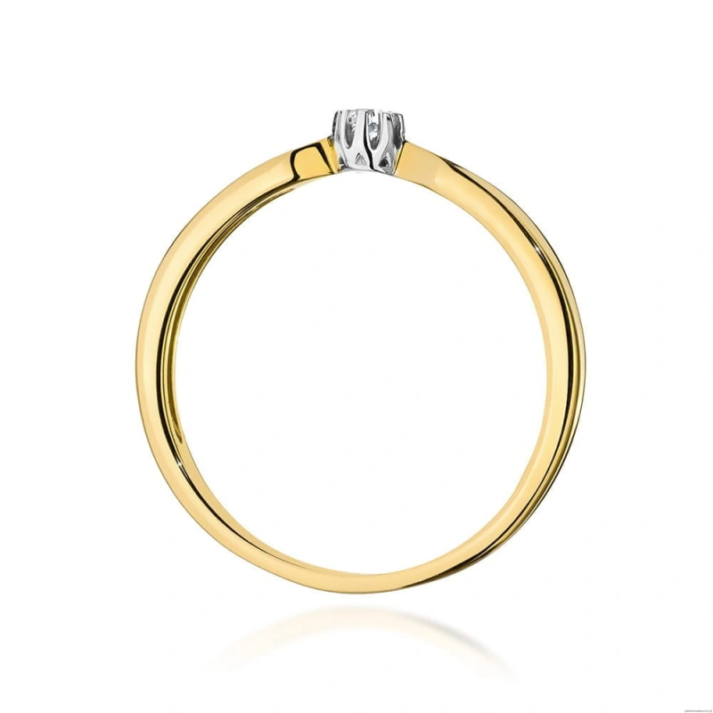 Pierścionek W561 Diament 0,04ct żółte złoto