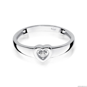 Pierścionek W001 Diament 0,04ct białe złoto