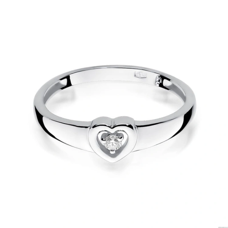 Pierścionek W001 Diament 0,04ct białe złoto