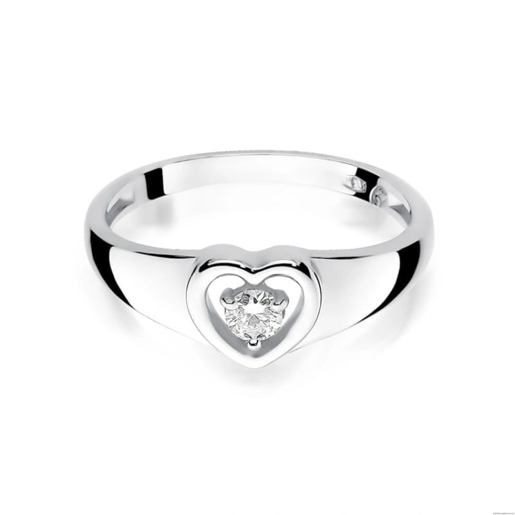 Pierścionek W001 Diament 0,10ct białe złoto