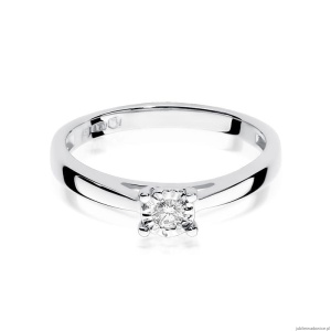 Pierścionek W007 Diament 0,08ct białe złoto