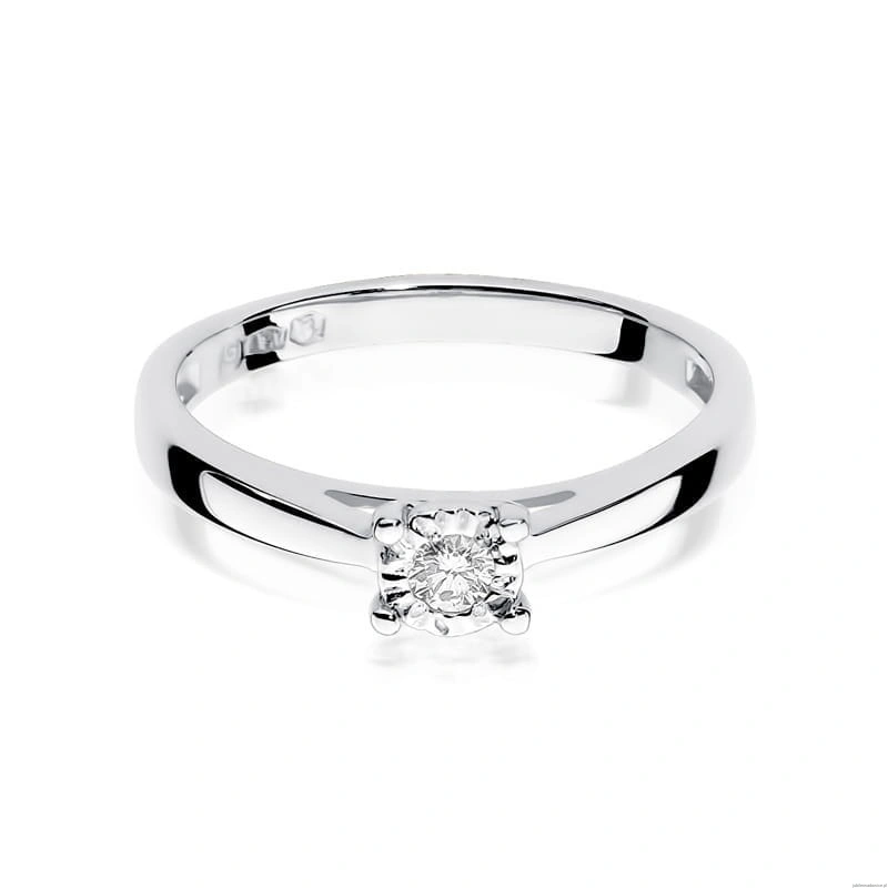 Pierścionek W007 Diament 0,08ct białe złoto
