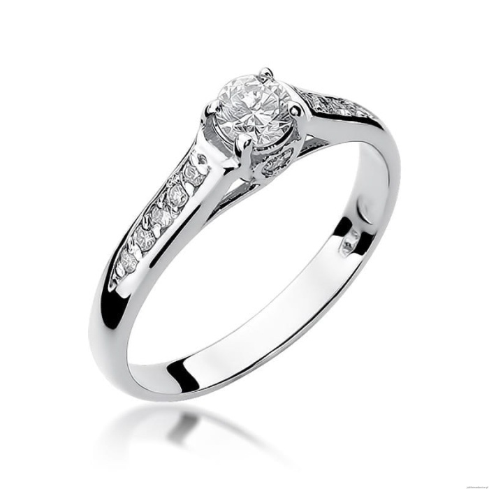 Pierścionek W016 Diament 0,23ct białe złoto