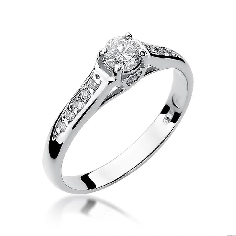 Pierścionek W016 Diament 0,23ct białe złoto