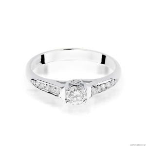 Pierścionek W016 Diament 0,23ct białe złoto