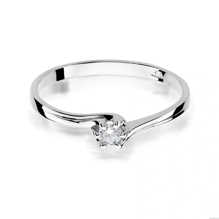 Pierścionek W021 Diament 0,10ct białe złoto
