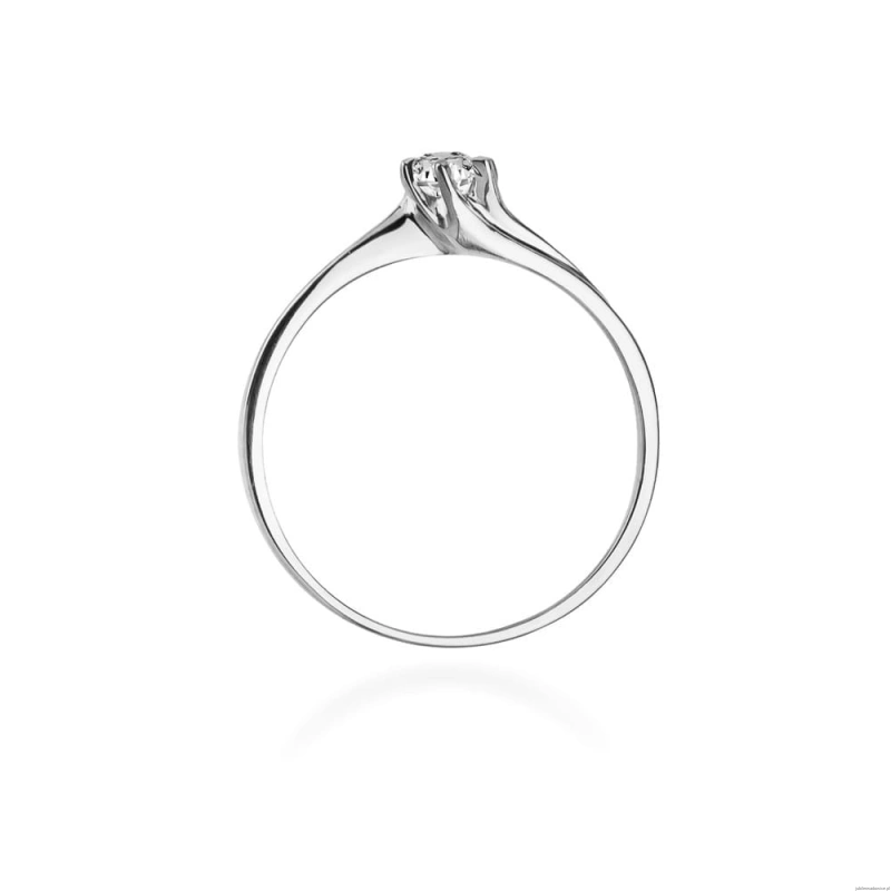 Pierścionek W021 Diament 0,10ct białe złoto