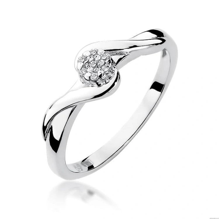 Pierścionek W022 Diament 0,04ct białe złoto
