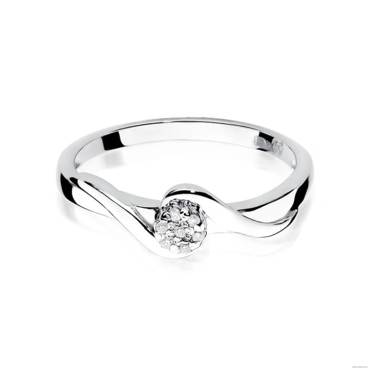 Pierścionek W022 Diament 0,04ct białe złoto