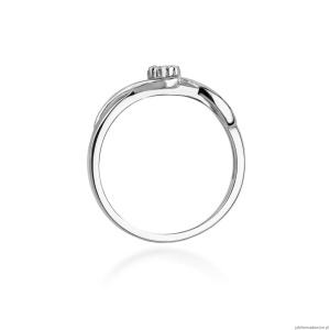 Pierścionek W022 Diament 0,04ct białe złoto