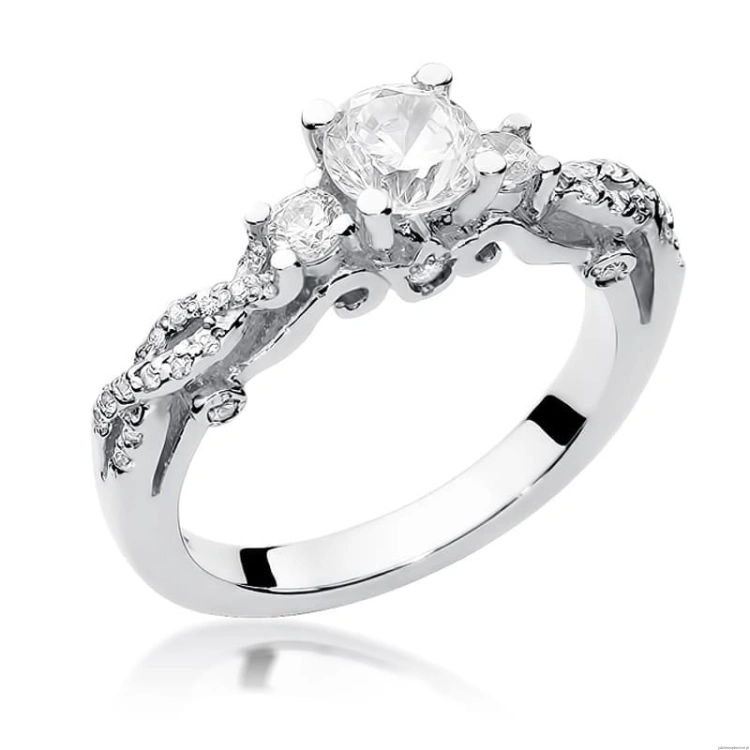 Pierścionek W023 Diament 0,50ct białe złoto