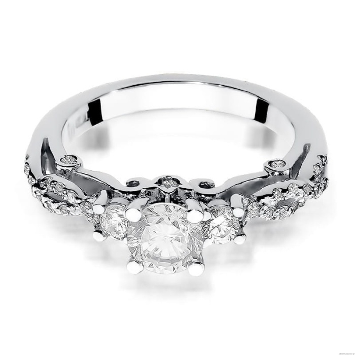 Pierścionek W023 Diament 0,50ct białe złoto