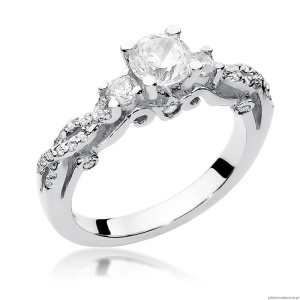 Pierścionek W023 Diament 0,70ct białe złoto