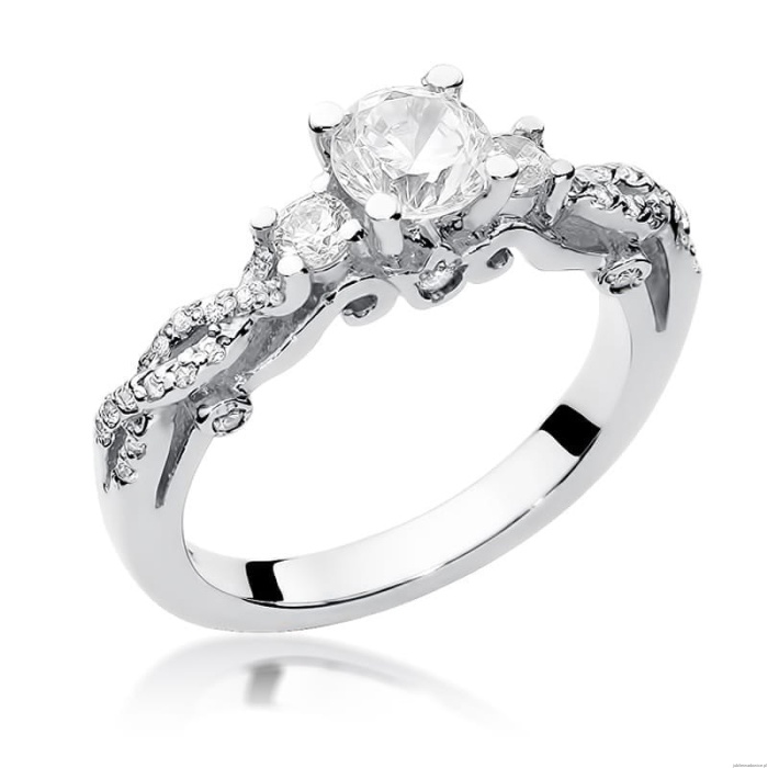 Pierścionek W023 Diament 0,70ct białe złoto