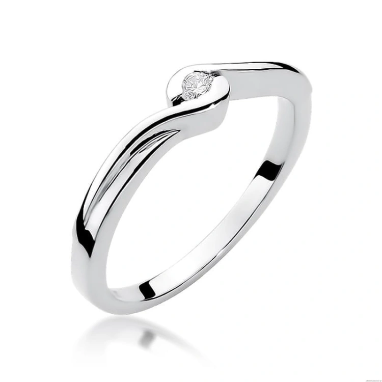 Pierścionek W027 Diament 0,05ct białe złoto