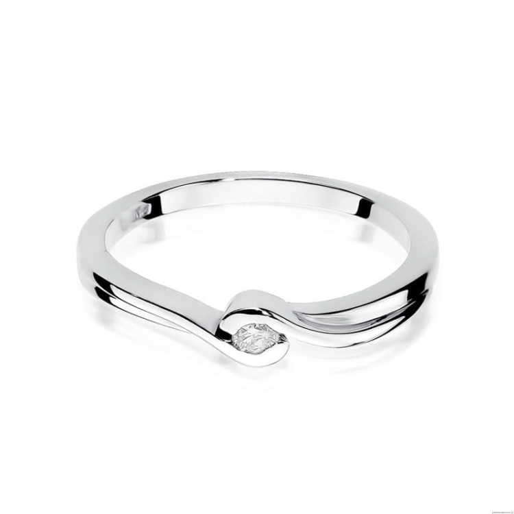 Pierścionek W027 Diament 0,05ct białe złoto