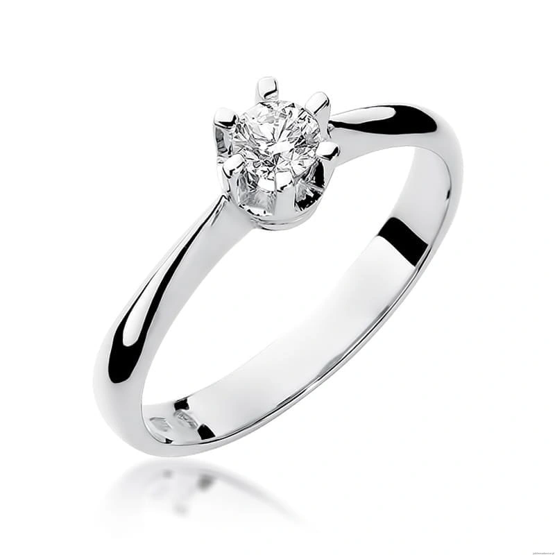 Pierścionek W036 Diament 0,23ct białe złoto
