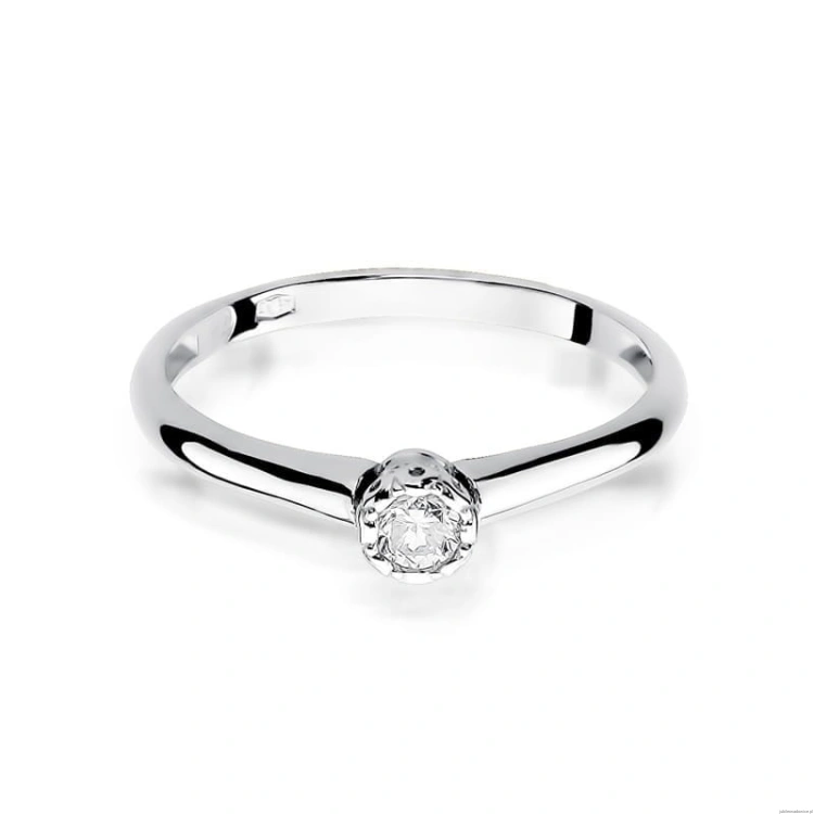 Pierścionek W042 Diament 0,13ct białe złoto