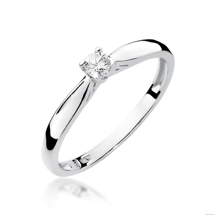 Pierścionek W045 Diament 0,10ct białe złoto
