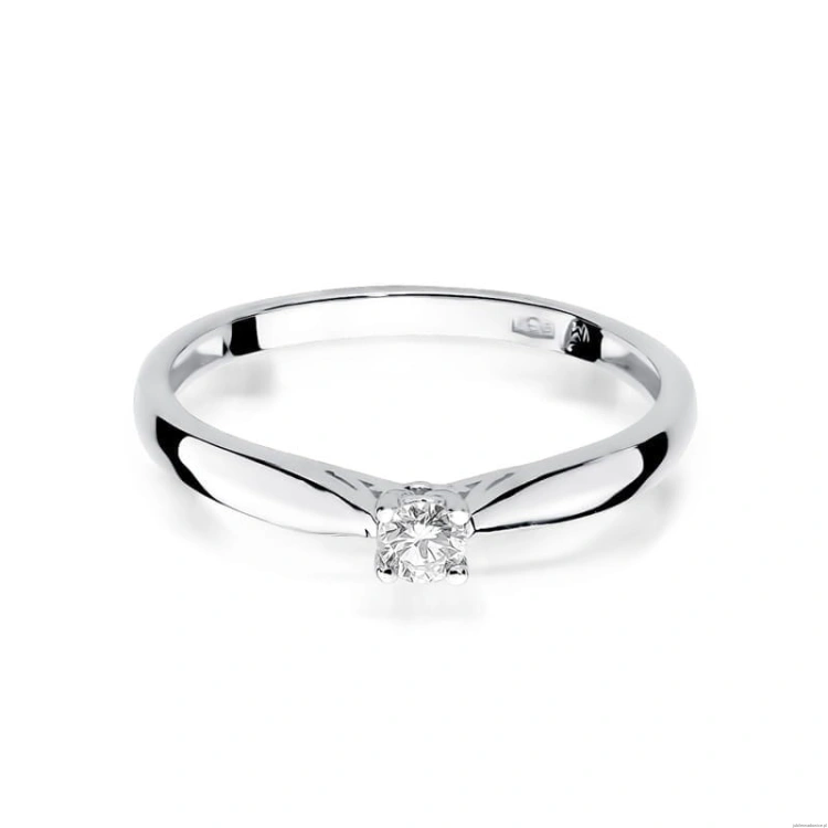 Pierścionek W045 Diament 0,10ct białe złoto
