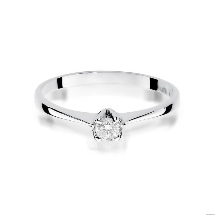 Pierścionek W047 Diament 0,10ct białe złoto