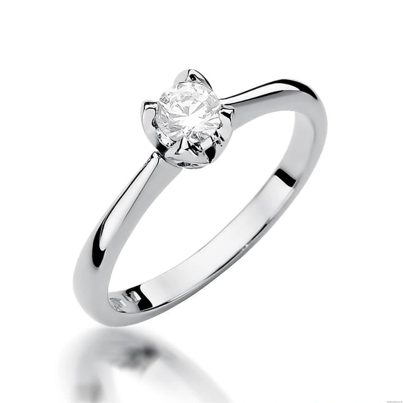 Pierścionek W047 Diament 0,30ct białe złoto