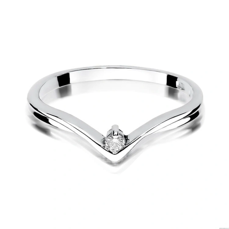 Pierścionek W051 Diament 0,04ct białe złoto