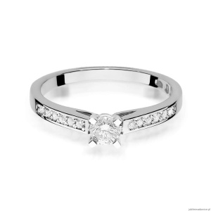 Pierścionek W052 Diament 0,30ct białe złoto