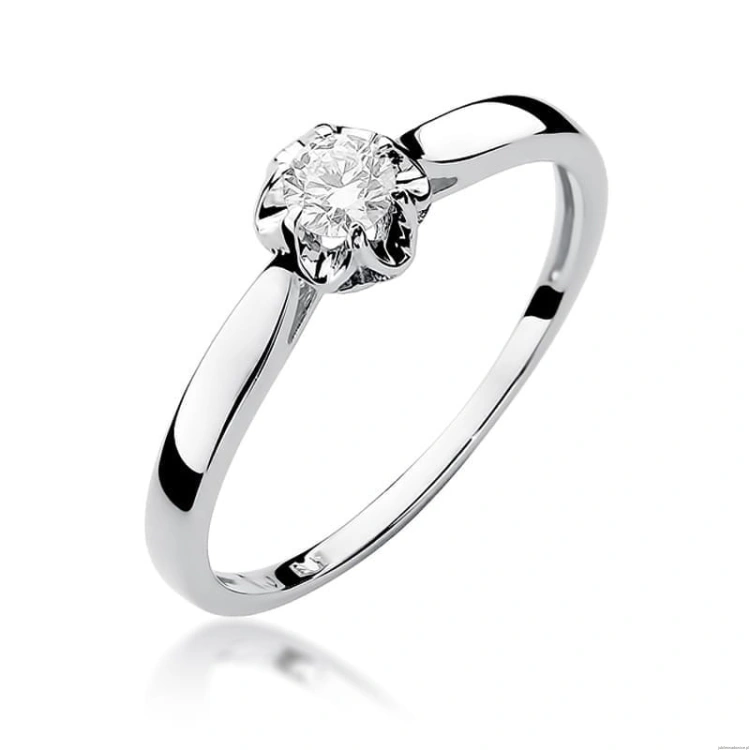 Pierścionek W062 Diament 0,15ct białe złoto