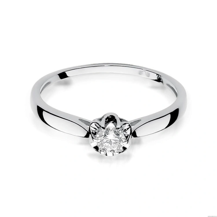 Pierścionek W062 Diament 0,15ct białe złoto