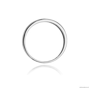 Pierścionek W064 z diamentami białe złoto