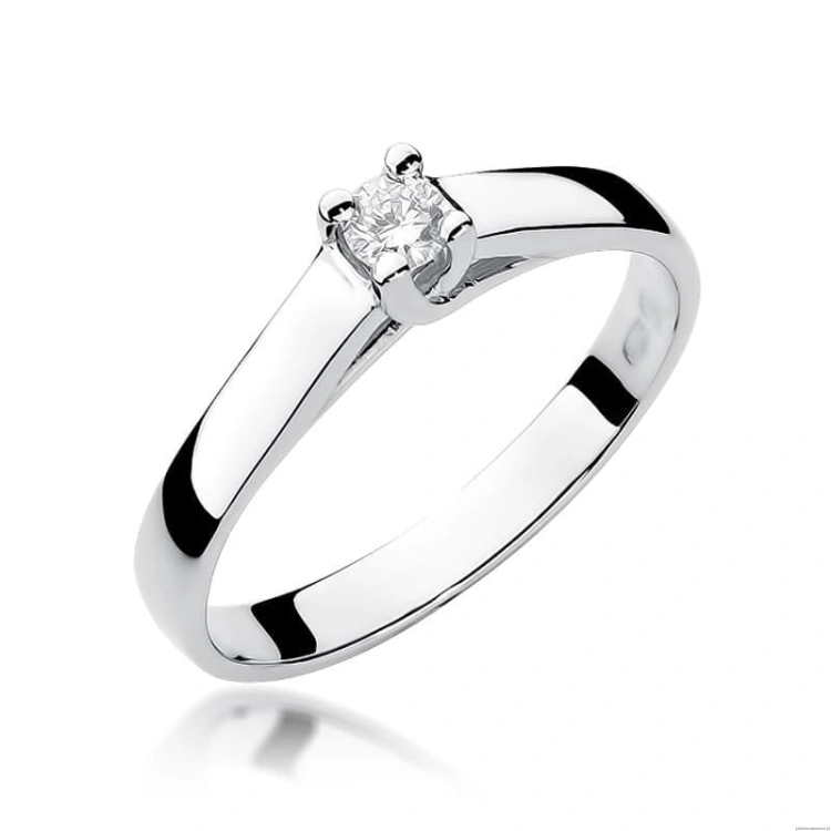 Pierścionek W070 Diament 0,10ct białe złoto