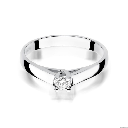 Pierścionek W070 Diament 0,10ct białe złoto