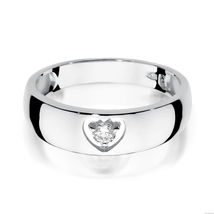 Pierścionek W071 Diament 0,10ct białe złoto