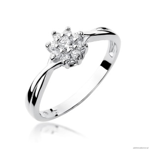Pierścionek W072 Diament 0,10ct białe złoto