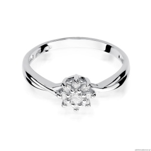 Pierścionek W072 Diament 0,10ct białe złoto