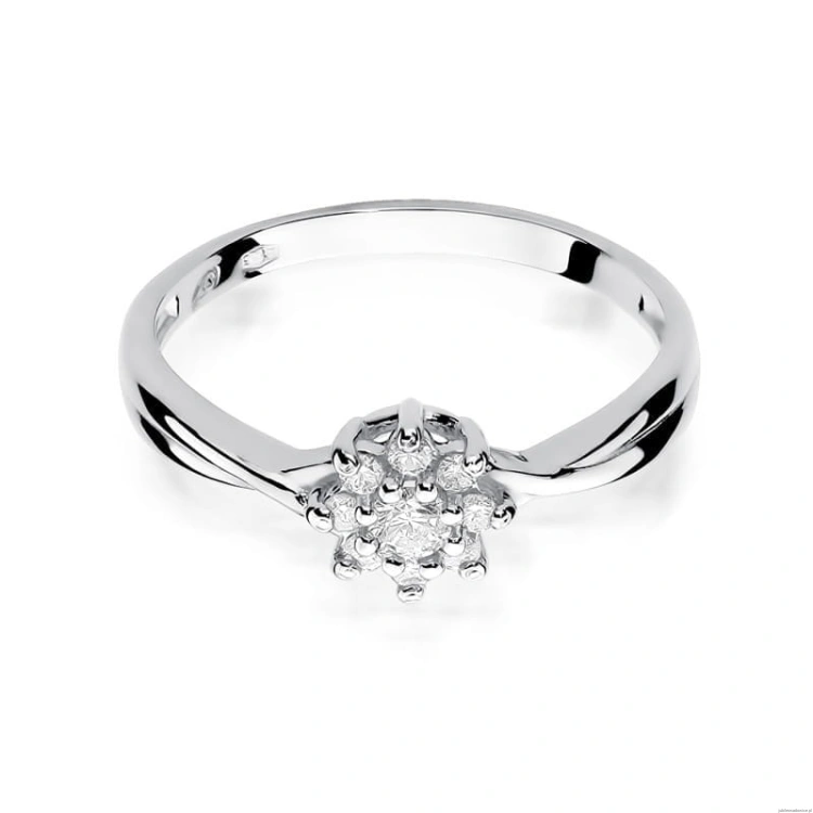 Pierścionek W072 Diament 0,10ct białe złoto