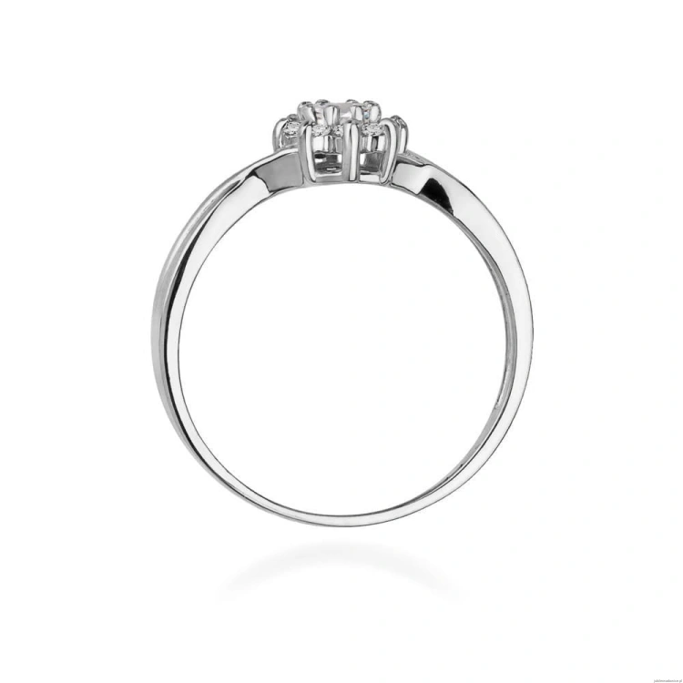 Pierścionek W072 Diament 0,10ct białe złoto