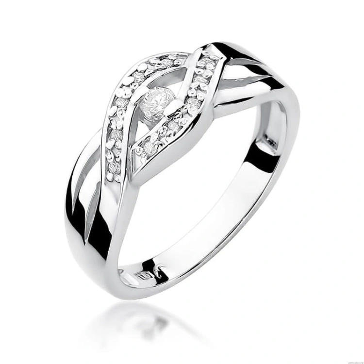 Pierścionek W083 Diament 0,05ct białe złoto